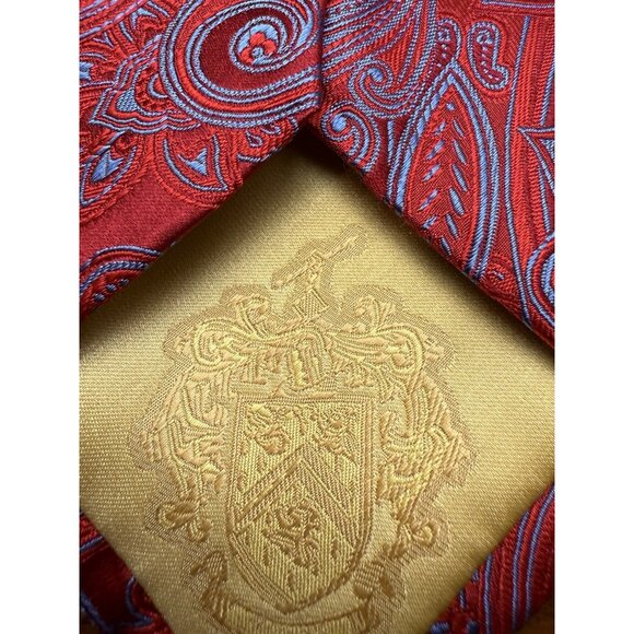 DONALD J. TRUMP MEN'S TIE 100% SILK Red Blue Paisley 61” - Picture 5 of 7